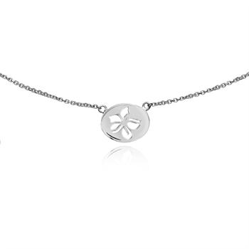 Izabel Camille Hibiscus silver pendant with chain shiny, model a2027sws